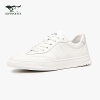 七匹狼休闲鞋男士2020时尚纯色革面简约系带舒适男鞋平底鞋子