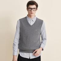 七匹狼背心男士2020秋季新款商务休闲百搭V领针织衫背心男装衣服