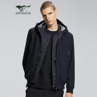 【两件套/防泼水】七匹狼棉服男士2020冬装连帽多袋机能保暖运动户外休闲外套男装衣服