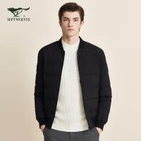 七匹狼羽绒服男士2020冬季新款棒球领时尚休闲白鸭绒简约舒适保暖外套冬装衣服男上衣