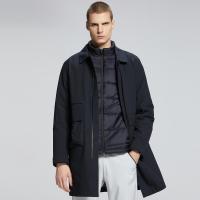 【两件套/四级防水】七匹狼风衣男士2020秋季二合一两件套中长装翻领户外休闲净色保暖外套