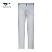 七匹狼休闲裤男士2020商务休闲纯色时尚合体微弹男裤长裤