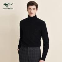 七匹狼男士基础款高领长袖毛衫20秋冬简约多色纯棉男士线衫