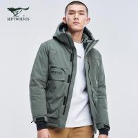 Septwolves七匹狼运动服男士时尚休闲户外连帽保暖薄羽绒服冬装外套男装正品