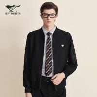 【双面穿】七匹狼净色棒球领茄克秋季新款休闲夹克外套男潮流帅气