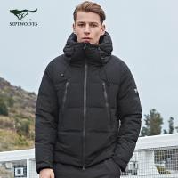 七匹狼旗舰店羽绒服男短款官方正品连帽机能服加厚款运动冬季外套
