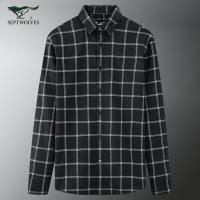 七匹狼格子衬衫男长袖秋冬季加绒休闲宽松男士衬衣服青年韩版潮流