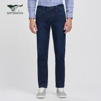 七匹狼牛仔裤男士2020秋季经典商务休闲修身版舒适水洗牛仔长裤