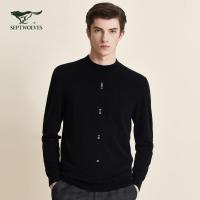 七匹狼男士圆领厚毛衫2020冬季新款休闲时尚保暖羊毛针织衫男装潮