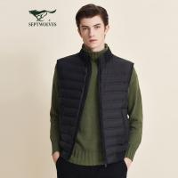 七匹狼马甲2020秋冬潮流男士时尚立领短装羽绒马甲外套男装