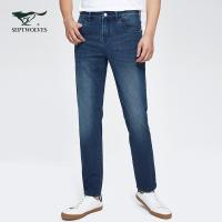 七匹狼牛仔裤男2020秋季修身长裤时尚商务休闲潮流裤装正品下装