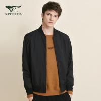 【三防面料】七匹狼夹克男士2020秋冬款外套合体棒球领单茄克商务休闲开衫长袖上衣男装衣服