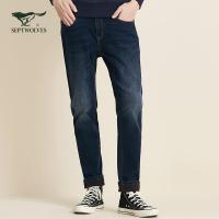 【加绒】七匹狼牛仔裤男士2020秋冬款休闲保暖锁温长裤青年舒适裤子男合体裤装