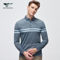 七匹狼长袖T恤男2020春季新款中青年翻领POLO衫男装秋装上衣