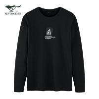 七匹狼长袖卫衣秋季新款圆领宽松长袖t恤男士休闲百搭潮流