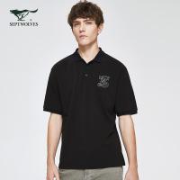 七匹狼T恤男翻领短袖男士POLO衫2020夏季新款宽松男装潮上衣