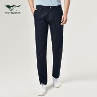 七匹狼休闲裤19春季男士青年时尚商务中低腰舒适休闲长裤