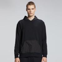 七匹狼卫衣男士2020秋季运动户外连帽T恤衫男时尚休闲纯色拼接带拉链口袋男装