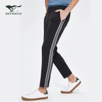 七匹狼休闲裤男士2020春夏季新款中青年修身九分裤宽松男裤潮裤子