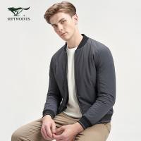 七匹狼夹克男秋季潮中年时尚休闲茄克帅气潮流棒球服外套