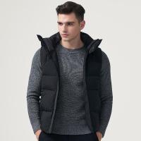 七匹狼棉服中青年男士时尚休闲短款连帽马夹加厚外套男
