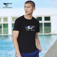 七匹狼短袖T恤男士圆领休闲男装2020夏季新款潮流百搭衣服QZ