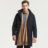 七匹狼羽绒服男士中长款2019秋季新款中青年立领保暖外套男冬装