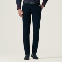 七匹狼休闲裤秋冬时尚商务休闲男修身小脚微弹休闲裤男装101(藏青)