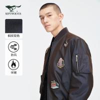 七匹狼茄克男装2021春30周年纪念款合体时尚休闲夹克帅气外套