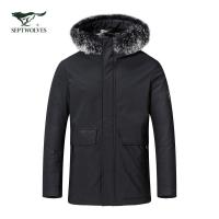 七匹狼男士羽绒服连帽中长款抗寒保暖时尚百搭