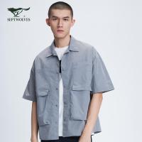 A七匹狼短袖休闲衬衫男2021夏季青年日系工装宽松三防衬衣
