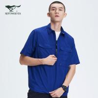 七匹狼短袖衬衫男2021夏季新款运动户外时尚宽松潮流日系翻领衬衣