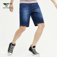 七匹狼牛仔短裤男2021夏季新款时尚冰氧吧清凉舒适五分裤男装裤子