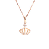 凝萃紫金皇冠吊坠925银链 情人节生日礼物-皇冠-1.67克