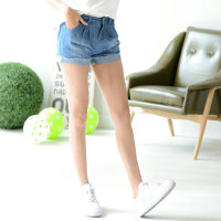 杰斯班风琴褶卷边牛仔短裤JFP6166