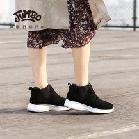 JUMBO简帛2019冬季新款牛反绒羊皮毛一体雪地靴女低筒短靴7229