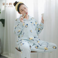 家时光月子服春秋纯棉空气层哺乳衣孕产妇睡衣套装