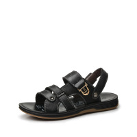 英伦牛皮夏季男休闲透气沙滩鞋凉鞋拖鞋