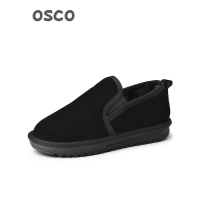 轻便冬季保暖雪地靴男士韩版潮流低帮加绒剖层牛皮雪地靴简约圆头男女同款情侣靴棉鞋