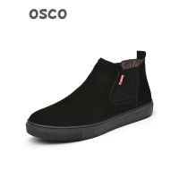 潮流头层牛皮中帮男靴韩版简约套间轻便平底男鞋加绒保暖舒适靴