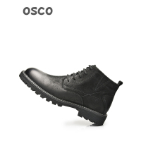 男士英伦潮流系带马丁靴复古头层牛皮系带靴子男加绒保暖男鞋舒适工装鞋上班鞋韩版男靴