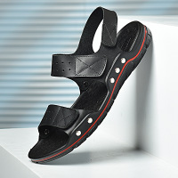 英伦潮流真皮透气男休闲鞋男凉鞋男人字拖鞋