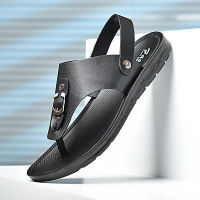 英伦夏款超纤夏懒人夹趾凉拖两穿男休闲沙滩鞋凉鞋男拖男人字拖