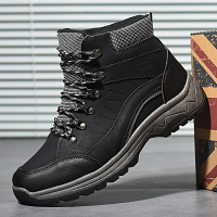 冬季加绒保暖鞋工装男士休闲鞋男高帮男鞋男马丁靴男靴男棉鞋
