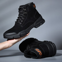 英伦潮流真皮鞋男士休闲鞋男靴工装休闲高帮男鞋男马丁靴