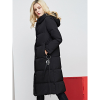 今升 时尚休闲加厚连帽白鹅绒冬季羽绒服长款