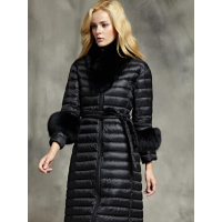 今升 狐狸毛领白鹅绒轻薄羽绒服长款