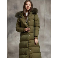 今升 狐狸毛领加厚保暖白鹅绒羽绒服长款