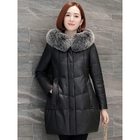 今升 大狐狸毛领绵羊皮真皮皮羽绒外套