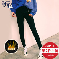 秋壳2019春装 韩版黑色裤子百搭学生铅笔裤加绒打底裤外穿女
